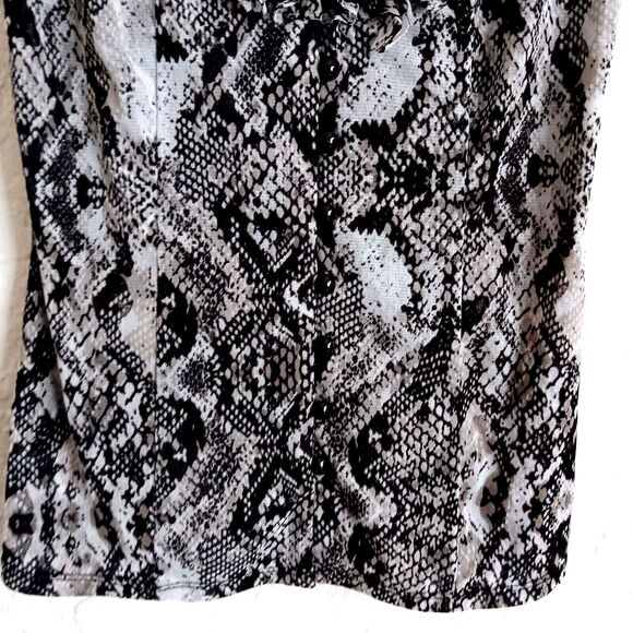 INC Top Women Small Ruffled Snakeskin Button front fairygrunge Y2k - Picture 6 of 11